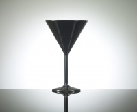 Sale Polycarbonate Plastic Reusable Black Cocktail Martini Glasses holds 7oz liquid to rim